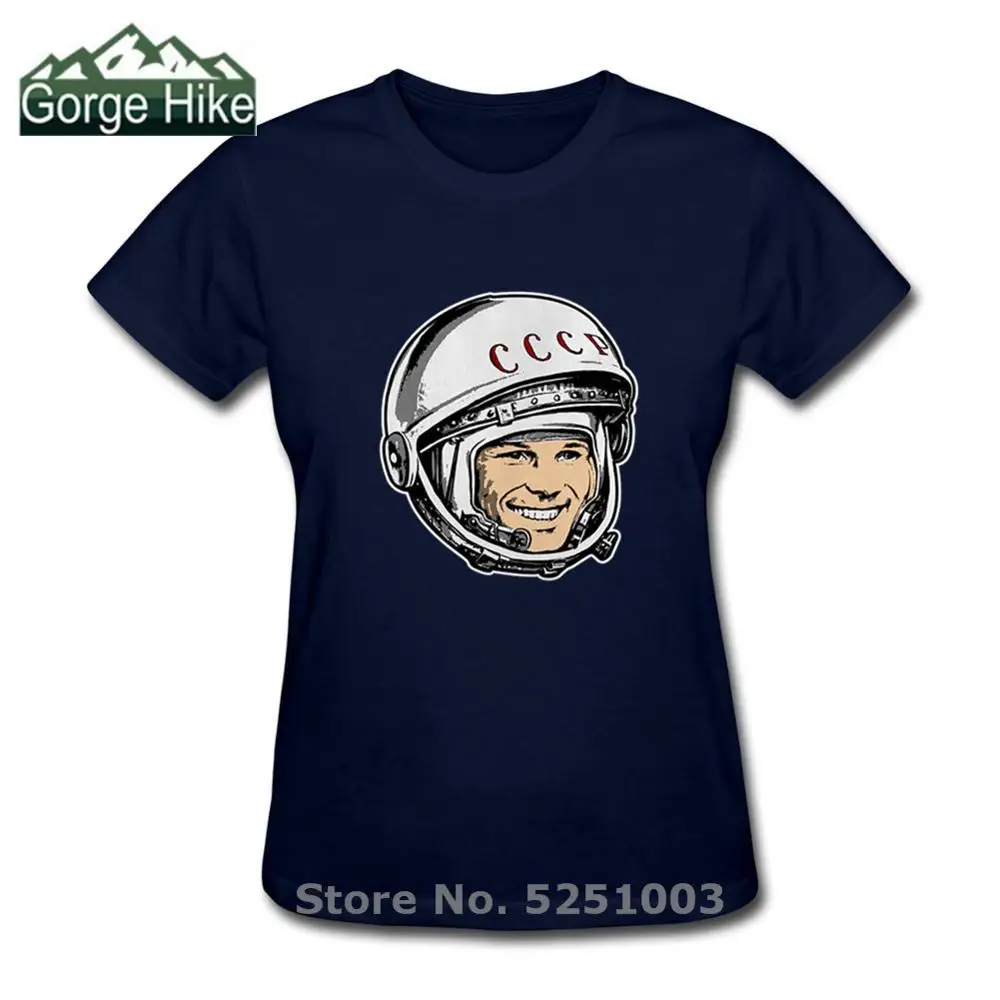 Мужская хлопковая футболка в стиле ретро Yuri Gagarin с космонавтом коротким рукавом