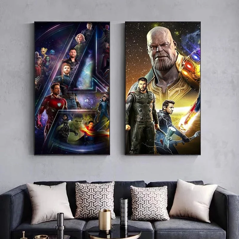 

Постер Marvel, Мстители, настенное искусство, супергерой Marvel, Фотофон на холсте, постер из фильма «танос», настенное искусство