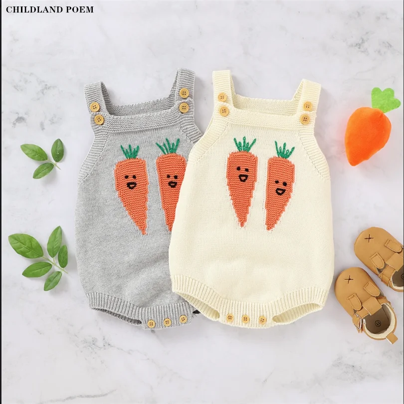 

Knitted Baby Clothes Newborn Baby Romper Jumpsuit Sleeveless Infant Baby Boy Romper Overalls Cotton Toddler Jumpsuit Girl Romper