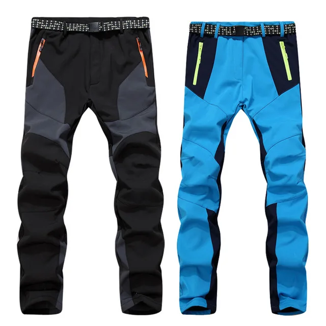 Брюки мужские зимние с флисовой подкладкой утепленные штаны для походов защитой