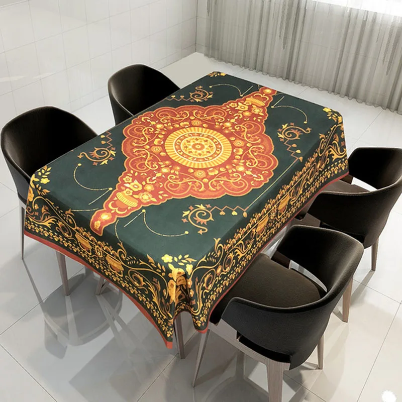 

Free shipping Datura mousse ethnic style rectangular table cloth waterproof coke anti soy sauce anti red wine anti oil