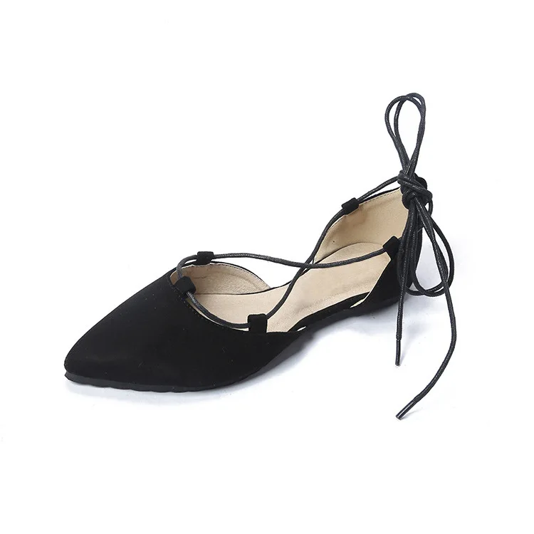 Новинка 2019 года женская обувь на плоской подошве Модные балетки со шнуровкой
