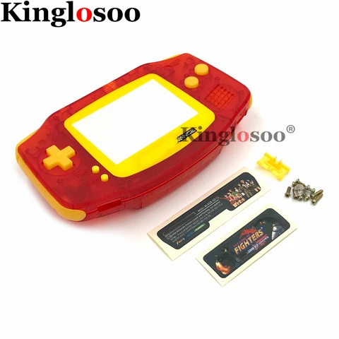 Полностью прозрачный красный чехол «сделай сам» для Nintendo Game boy Advance GBA, запасной чехол с резиновыми линзами для экрана