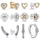 Серьги-гвоздики любовь женские из серебра 925 пробы с поднятым золотом