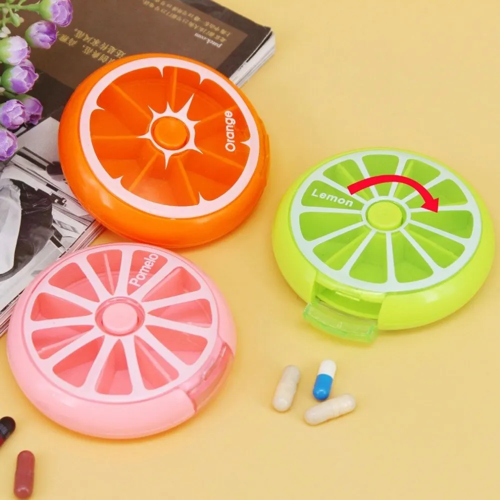 Lovely Cute Fruit Shape Mini Medicine Pill Box Portable 7 Days Weekly Travel Medicine Holder Tablet Case Container