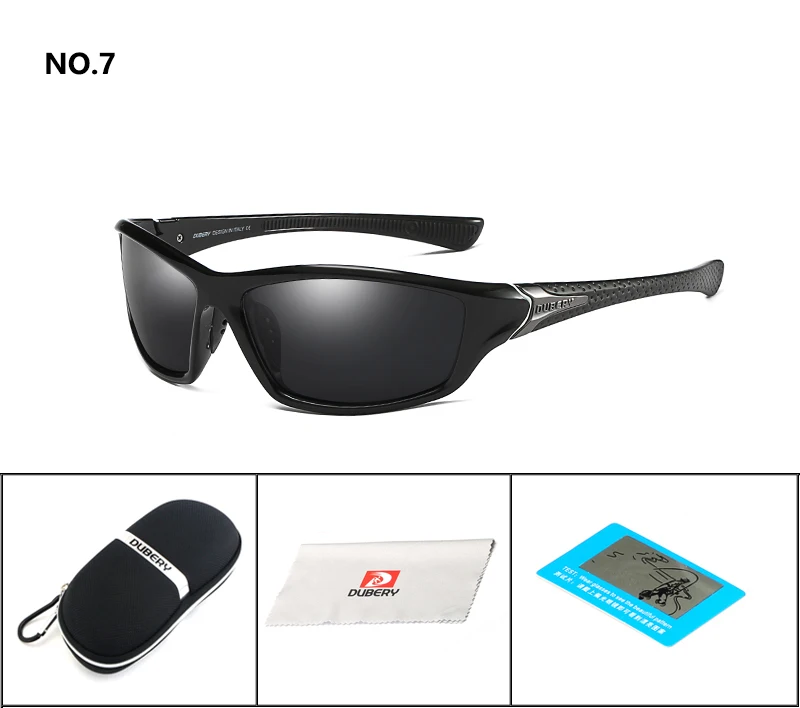 DUBERY Polarized Sunglasses For Men Retro Male Sun Glasses Mirror Mens Night Vision Goggles Shades Brand Designer Oculos - Цвет линз: D7withbox