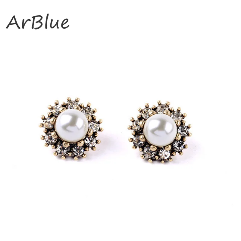 Большие акриловые жемчужные серьги гвоздики в винтажном стиле для женщин