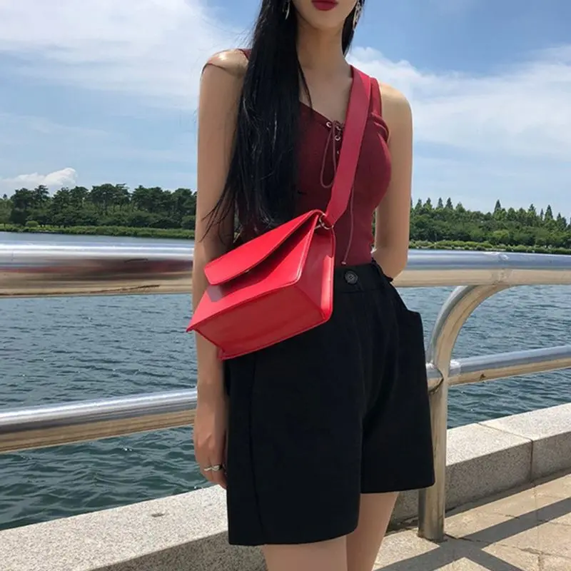 

Women Girls PU Leather Shoulder Bag Brief Flap Purse Tote Messenger Satchel