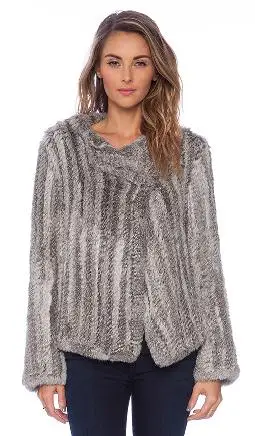 2020 Winter Women Leisure Fashion Warm Real Fur Coat Female Knitted Rabbit Fur Gilet Patchwork Raccoon Coat Long Outerwear Vests