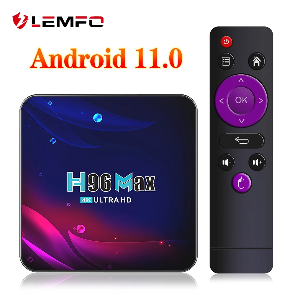 

ТВ-приставка LEMFO H96 MAX V11, приставка для Smart TV, Android 11, 2,4 ГГц и 5,8 ГГц, поддержка 4K, 3D, Youtube, Google Play, 11,0