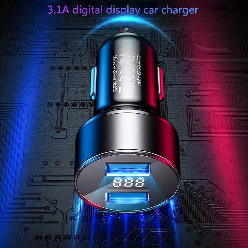 Автомобильное зарядное устройство USB USLION 3 1 А универсальное адаптер со