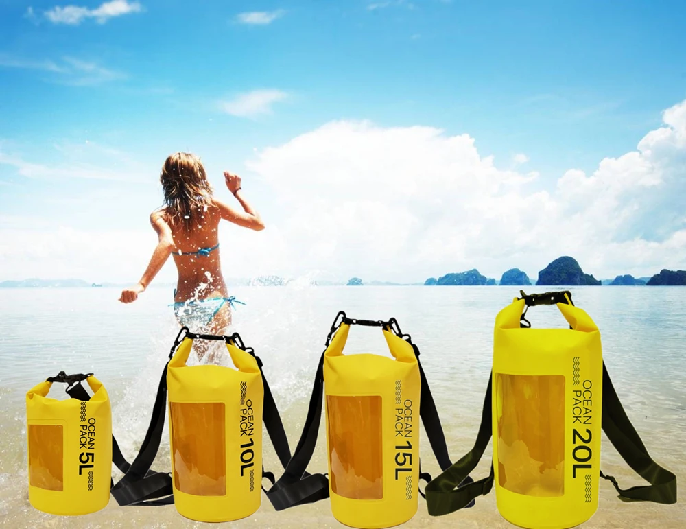 PLAY-KING 2019Fashion 10L 20L Outdoor Diving Compression Storage Waterproof Bag Dry Bag For Man Women Swimming Rafting Kayak
