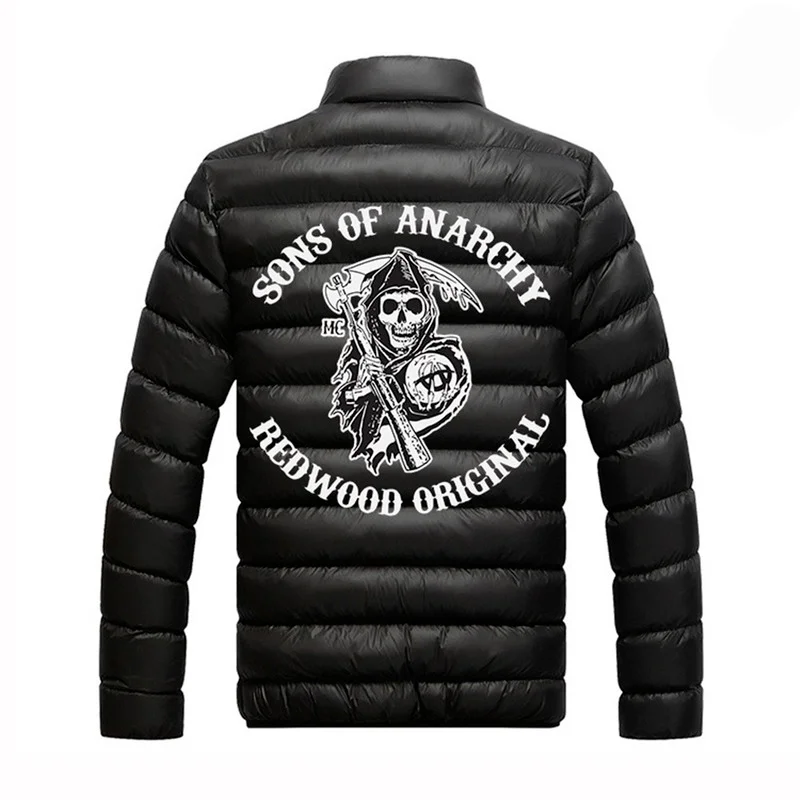 

2021NEW Sons Of Anarchy Custom Popular SAMCRO Padded Jacket College Men's Zipper Hoodies Warm Coats Print Hip Hop Tops
