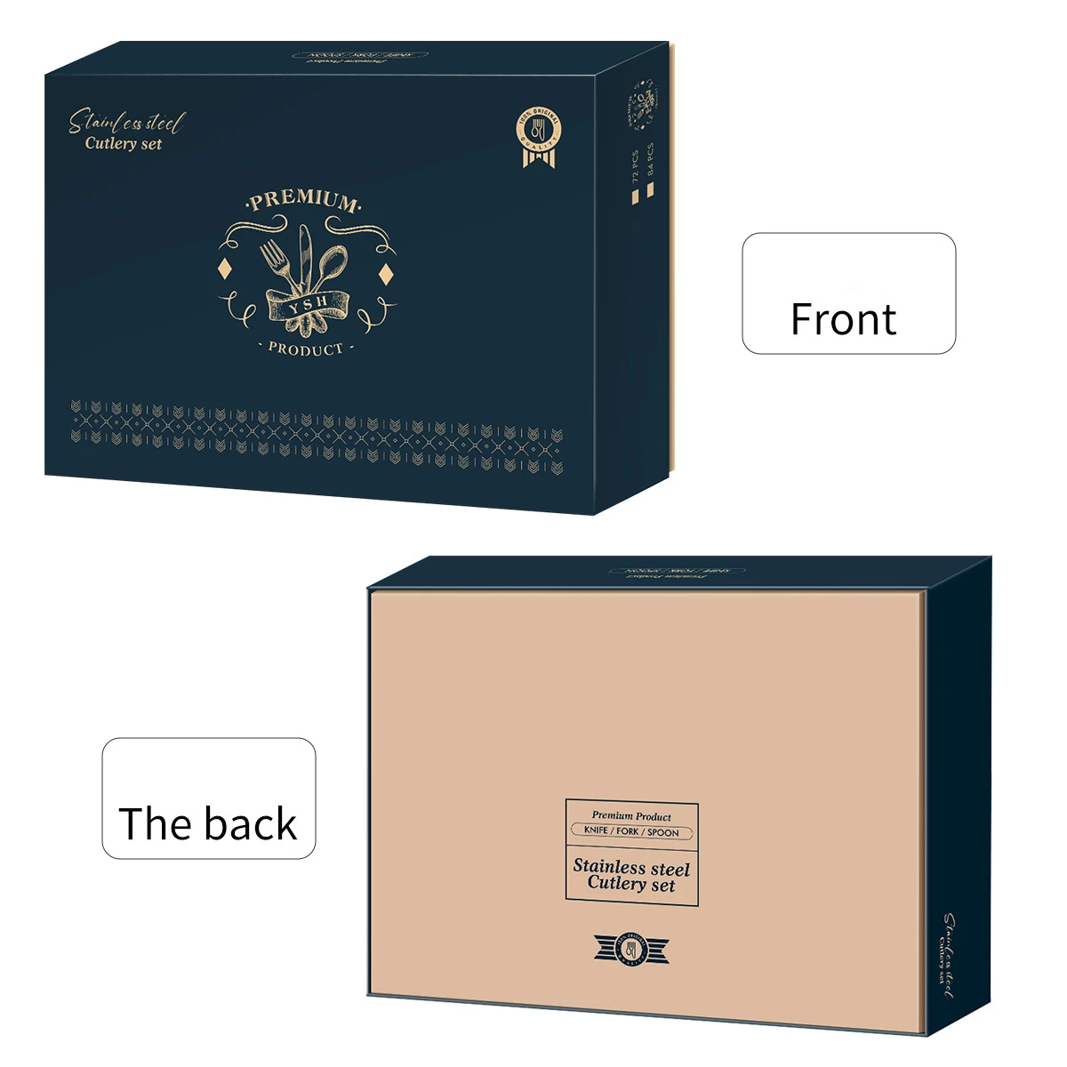 

72-piece Stainless Steel Cutlery Tableware Set Knife Fork Spoon Dinnerware Sets Western Kitchen Flatware Box Gift High End