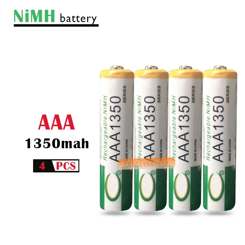 4 шт./лот 1350mah Ni-MH AAA батареи 1,2 V перезаряжаемые батареи Ni-MH батареи для камеры, игрушки светодиодный фонарь