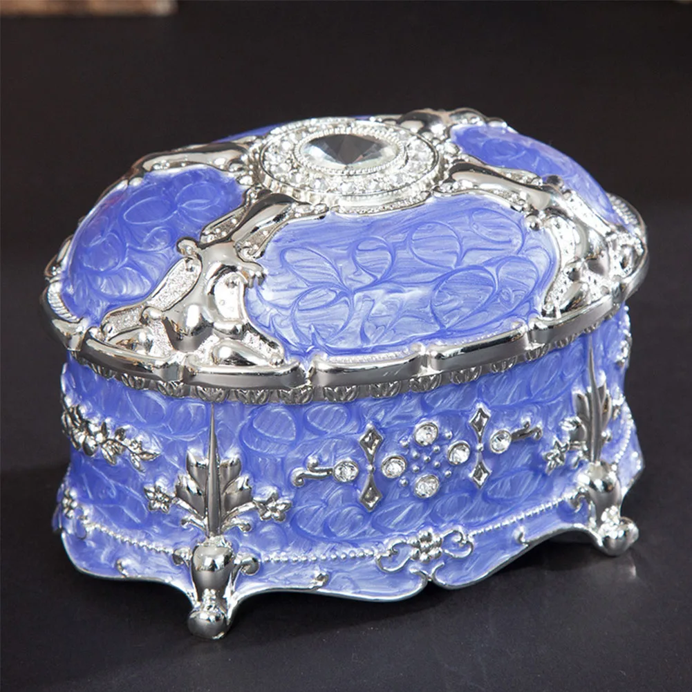 

Dustproof Oval Case Bracelet Vintage Jewelry Box Gift Home Retro Enamel Display Travel Portable European Style Organizer Holder