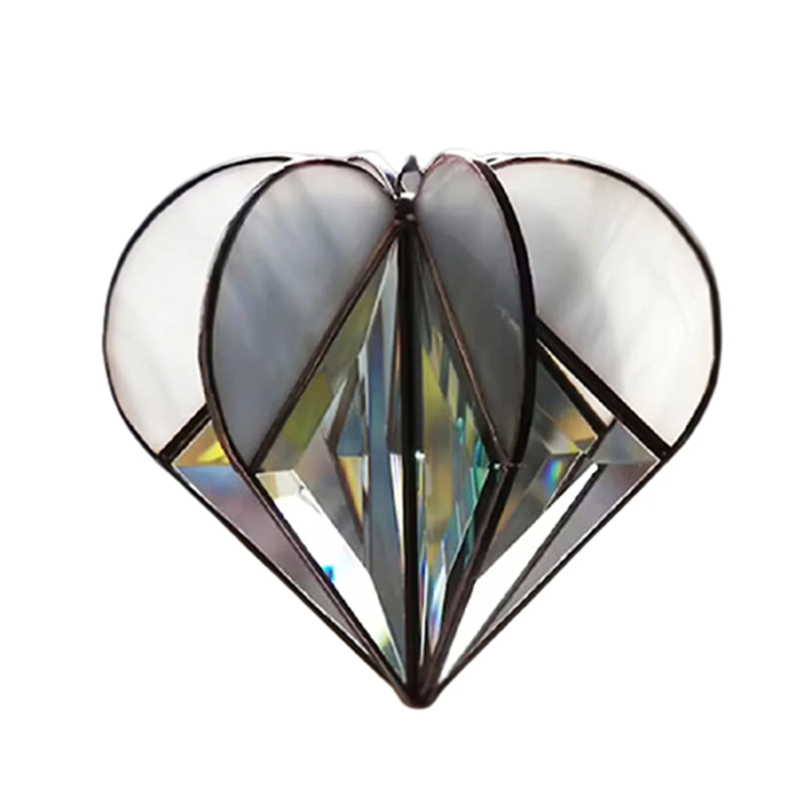 

Красочный многосторонний Ловца снов в форме сердца, 3D подвесные призмы, украшение для двора, подарки, свадебный и автомобильный Рождественс...