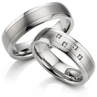 mens and womens white gold color surgical titanium stainless steel wedding bands couples rings engagement rings sets