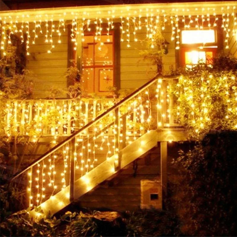 

4*0.6m Led Curtain Lights Icicle String Light Droop Christmas Holiday Garlands New Year Party Garden Home Deco Fairy Light IP44