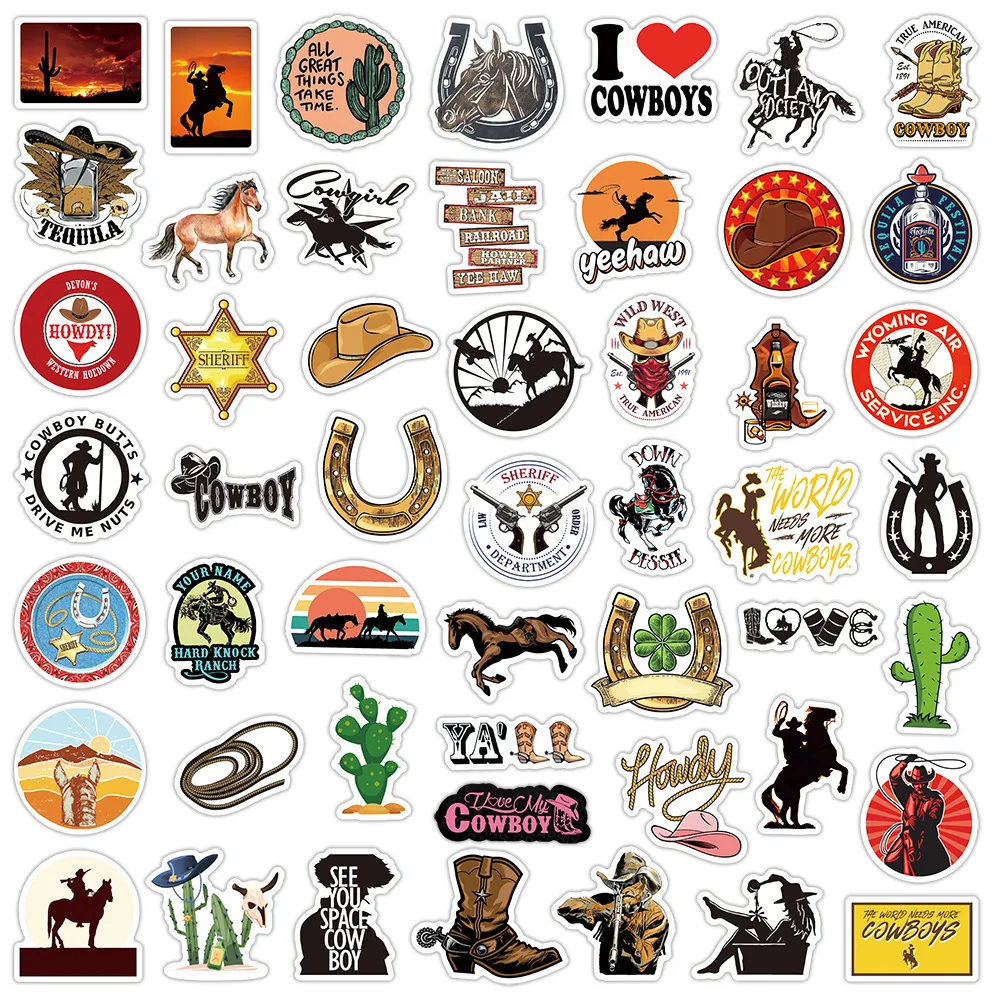 103050 pcs new western cowboy doodle stickers diy phone fridge laptop moto luggage skateboard helmet sticker decal kids toy free global shipping