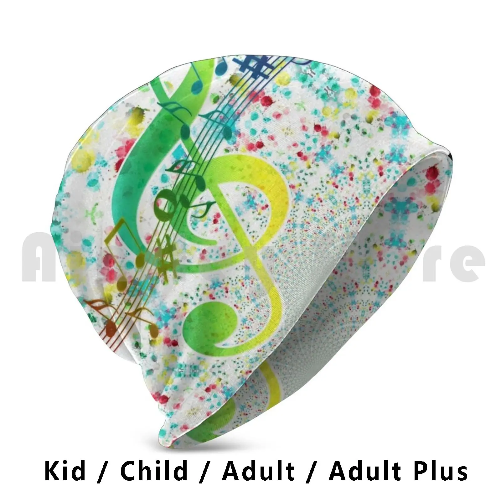 Шапка-бини с музыкальными нотами вязаная шапка в стиле хип-хоп музыкальные ноты