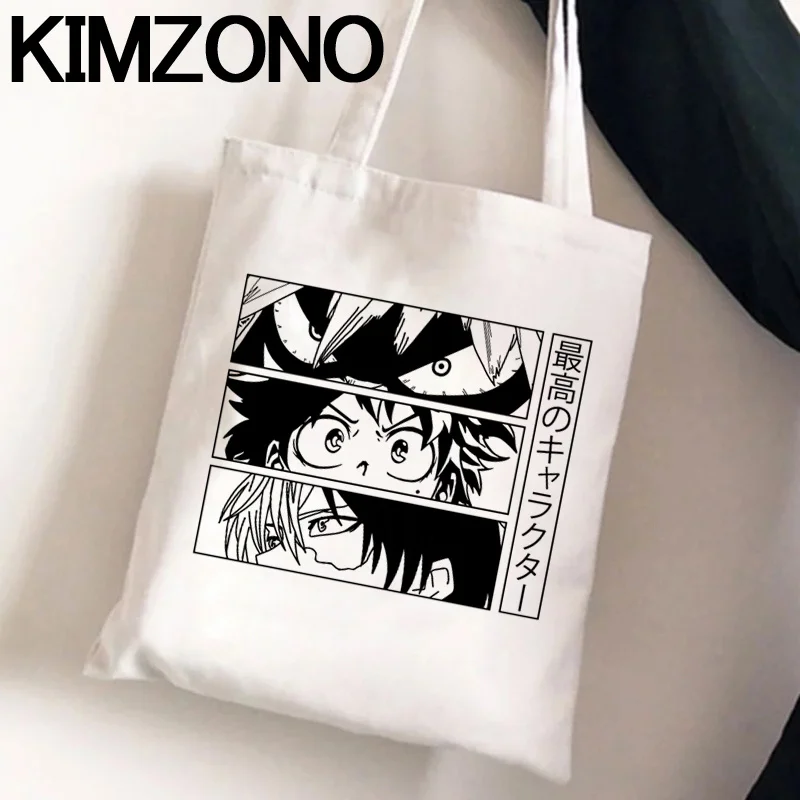 

My Hero Academia Boku No Hero Academia Bakugou Dabi Todoroki shopping bag reusable tote cotton handbag bag reciclaje cloth