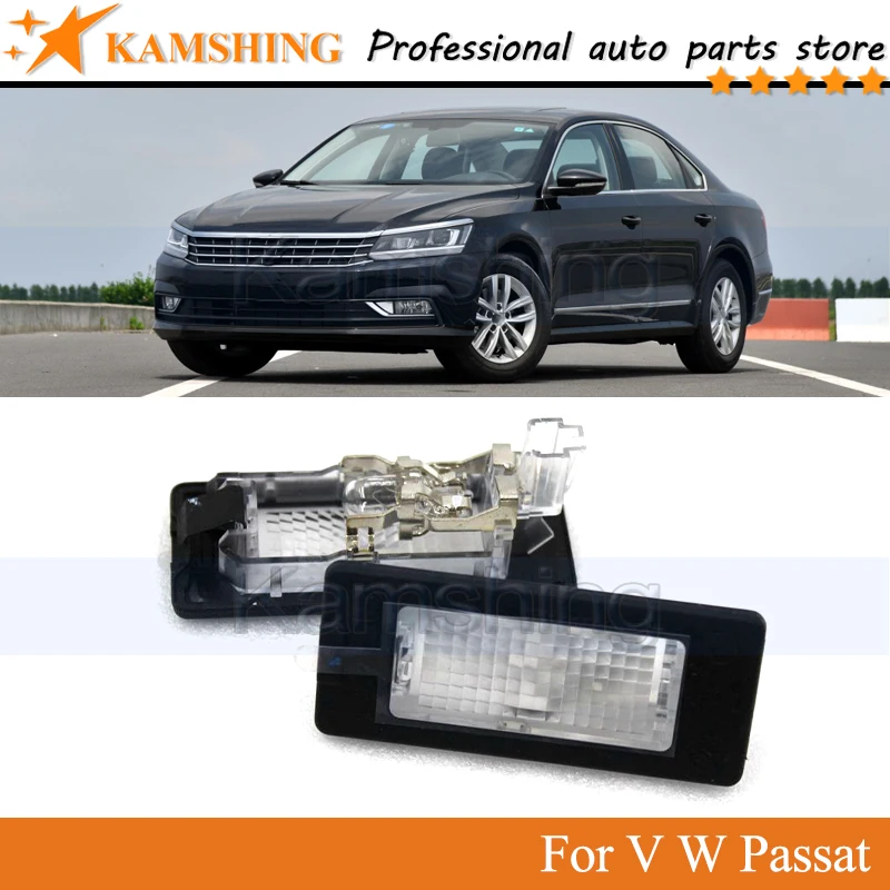 

Kamshing 2pcs Tail Gate Door Registration License Plate Light For V W Passat License Plate
