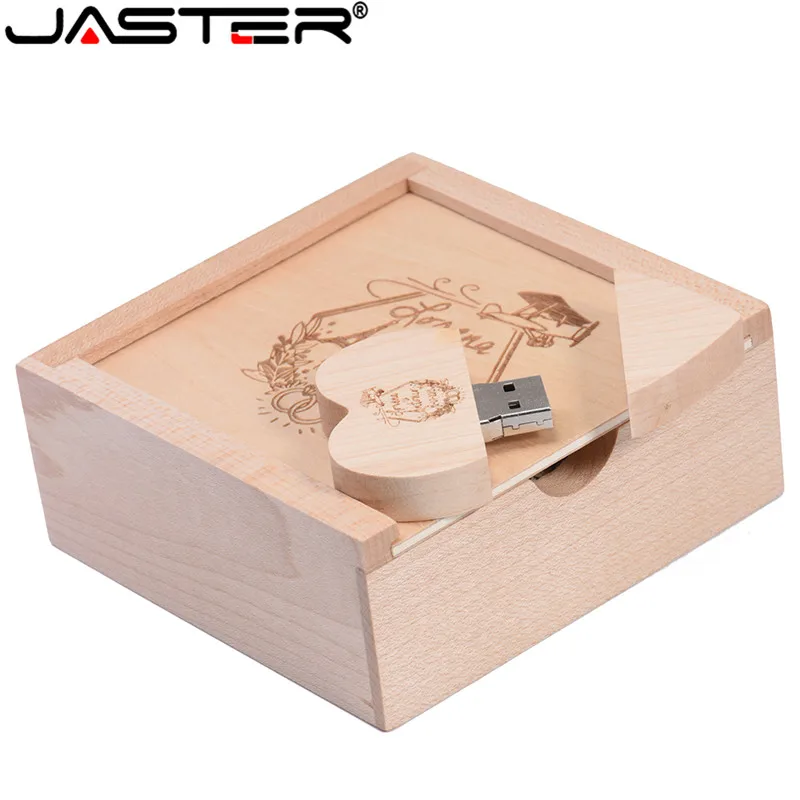 JASTER(более 10 шт. бесплатный логотип) Usb накопитель 8 ГБ 16 ГБ 32 ГБ 64 Гб Usb флеш-накопитель карта памяти Флешка дерево Usb+ коробка свадебный подарок
