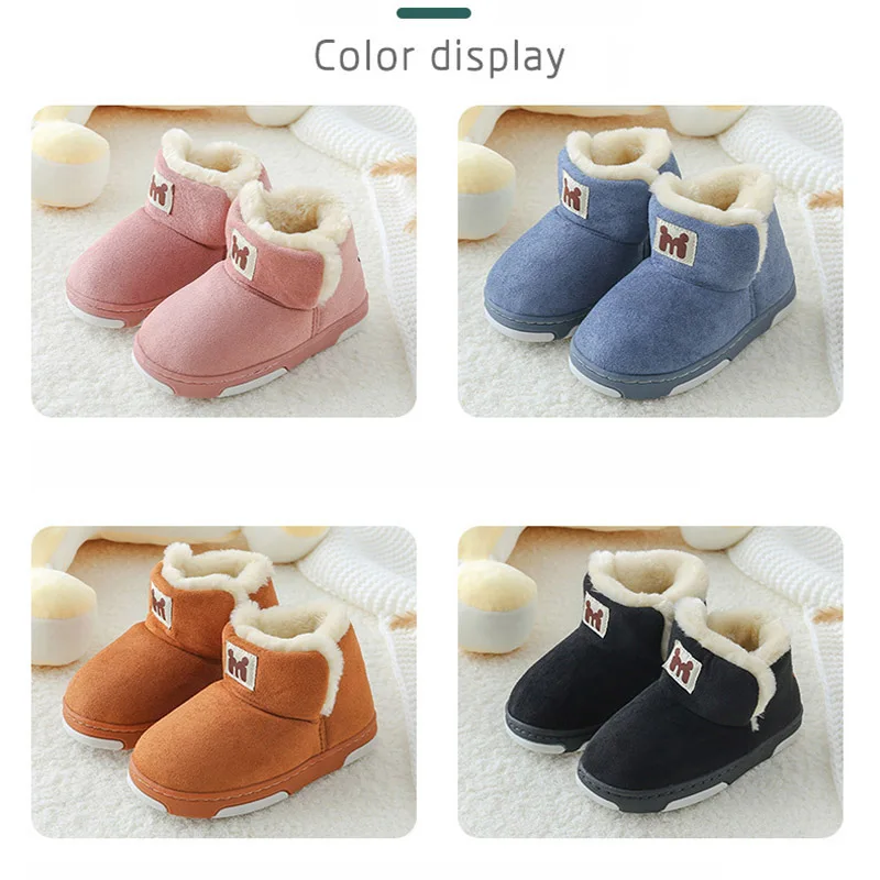 Русские зимние детские теплые ботинки для девочек обувь Детские длинные