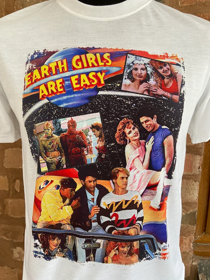 

Earth Girls Are Easy - White T Shirt. 80’s Movie - Oversized T-shirt For Men 3d Black T Shirts