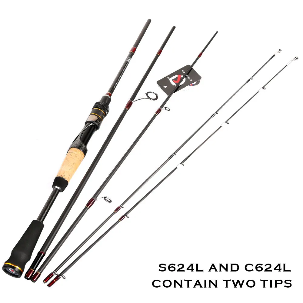 Удочка Fuji Lure 1.8m1.98m UL ML MH Ультралегкая карбоновая приманка спиннинг литье 2/4 секции