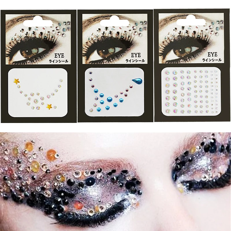 Блестящие праздничные вечерние Стразы для макияжа лица стразы украшения тела