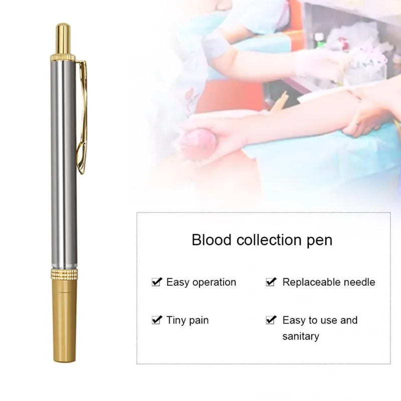 

Blood Lancet Pen Professional Acupuncture&Cupping Therapy Stainless Steel Lancing Device Bleeding Needle