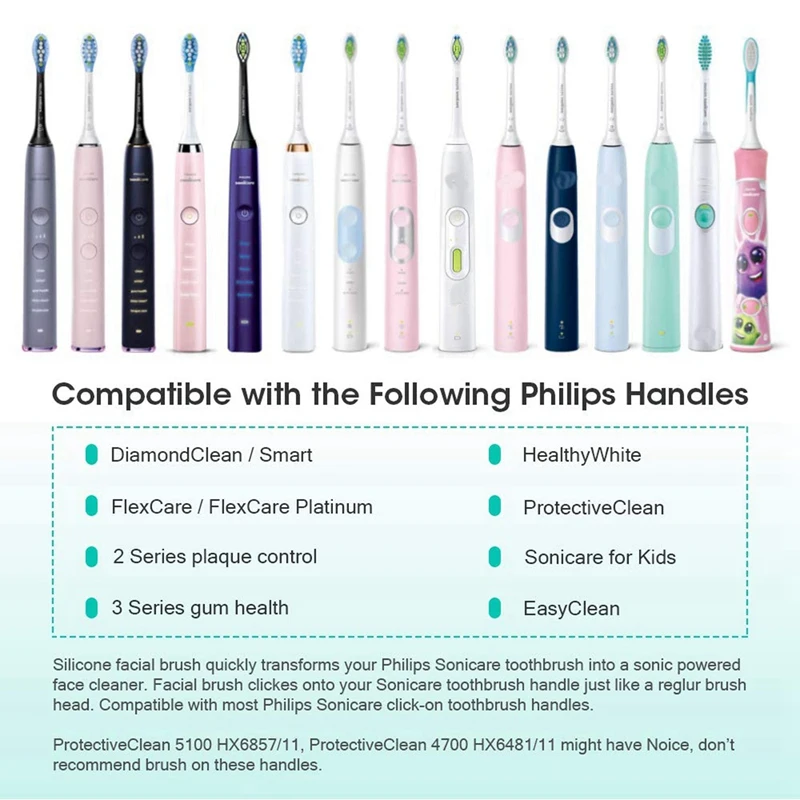 

2 Pcs Electric Toothbrush Head Electric Facial Cleansing Brush Heads Massage Brush, A & B