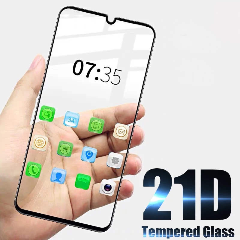 Закаленное стекло 21D для Samsung Galaxy A10 A20 A20E A30 A40 Защита экрана A50 A60 A90 A80 A70 M10 M20