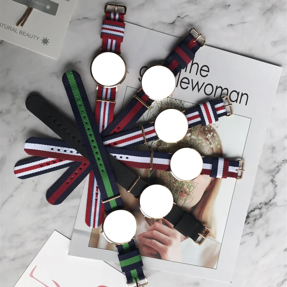 Ремешок нейлоновый водонепроницаемый для наручных часов браслет мужчин и женщин