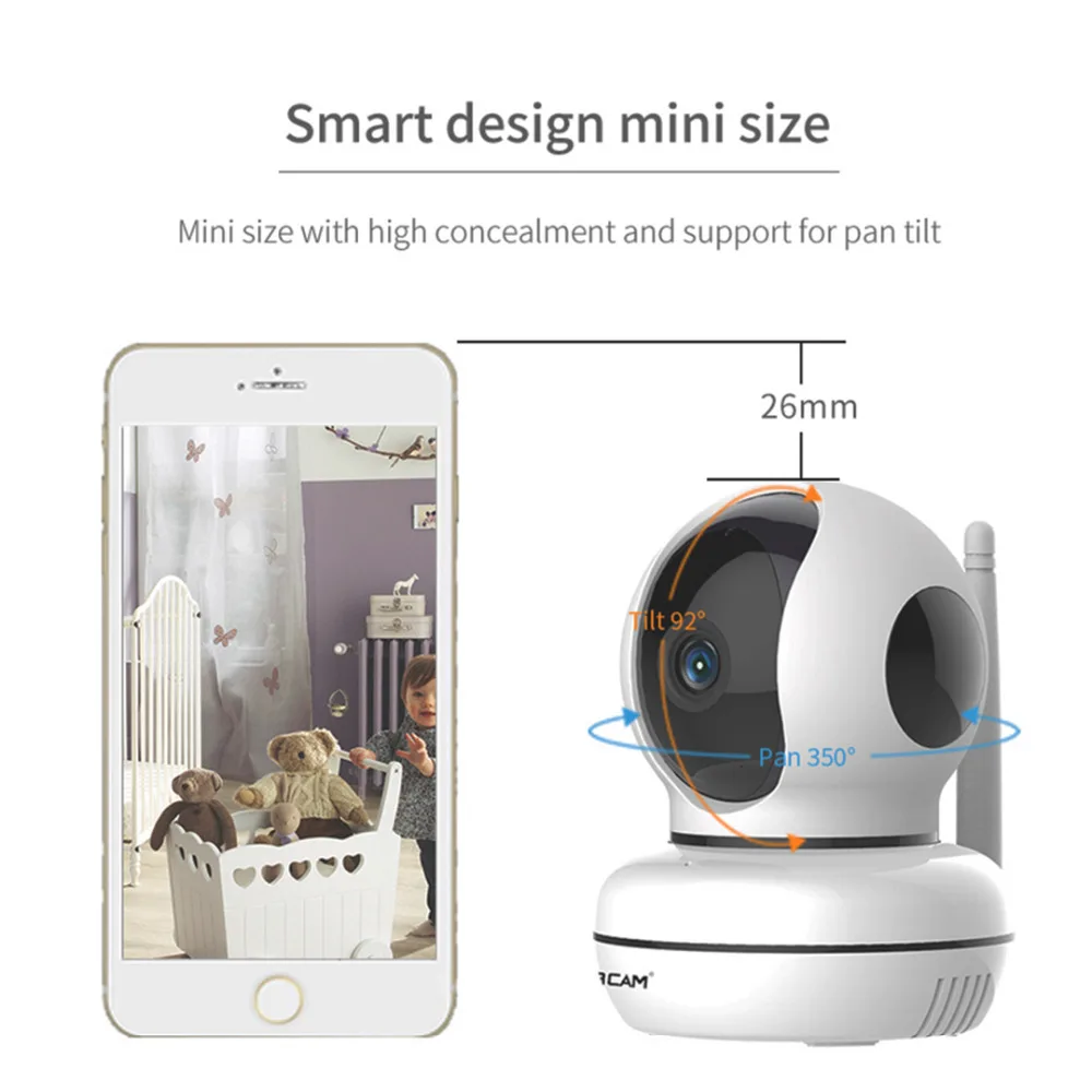 Беспроводная IP-камера Vstarcam C46S 3 Мп 1080P Full HD Wi-Fi ночное видение 2/3 | Безопасность и