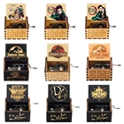 Музыкальная шкатулка Мир Юрского периода, деревянная музыкальная шкатулка с ручным приводом и рассеканием демонов, подарок на день рождения, Рождество, подарок на Новый год