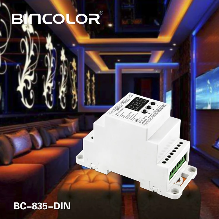 BC-835-DIN DC12-24V 5А * 5CH ШИМ постоянного напряжения светодиодный декодер DMX512 5 регулятор