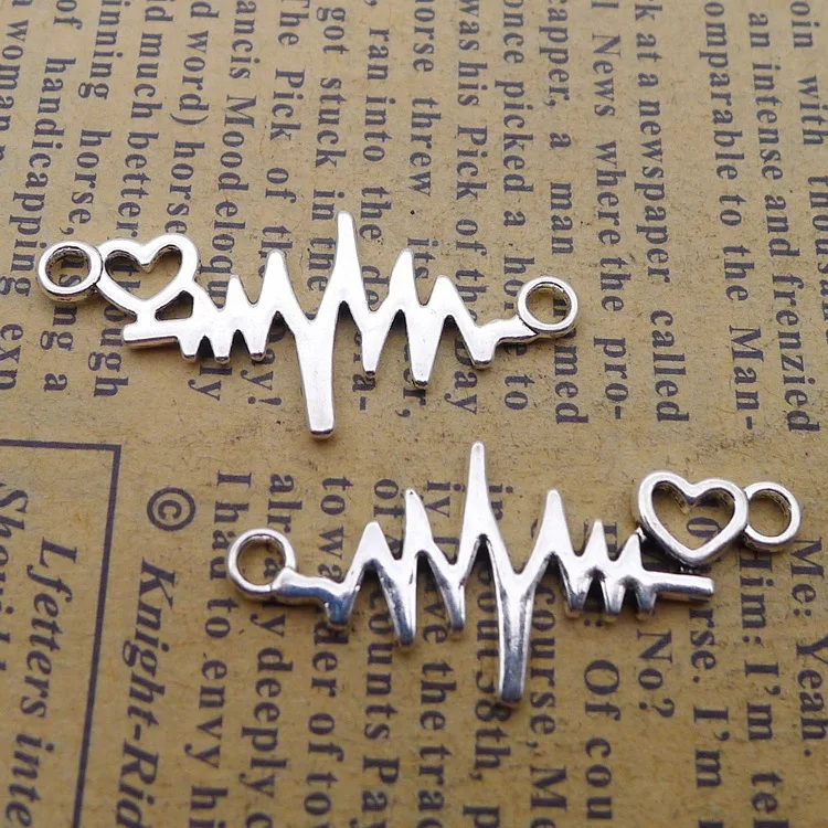 

Расходные материалы для изготовления ювелирных изделий 10 шт. 14x31 мм старинное серебро Цвет Любовь Разъем ЭКГ