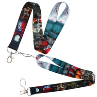 lx1021 horror clown lanyard phone cord for car keychain id badge holder punk neck strap hang rope lariat phone strap accessories