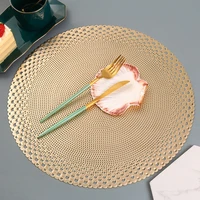 new pvc hollow round placemat heat resistant wipeable coaster pads waterproof anti slip placemats cup mat home decor table mats