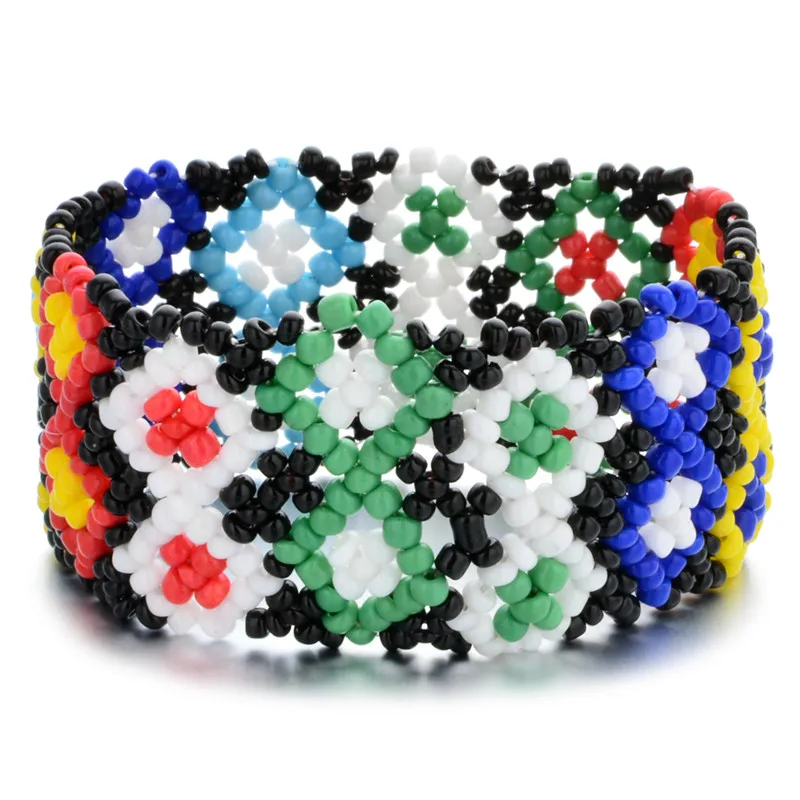 Богемный цветной бисер браслет из нескольких нитей этнический плетеный