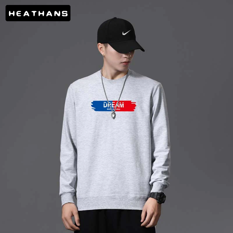 

Свитшот мужской с круглым вырезом, Красивая свободная рубашка с длинными рукавами, с надписью на английском, спортивный пуловер, весна-осен...