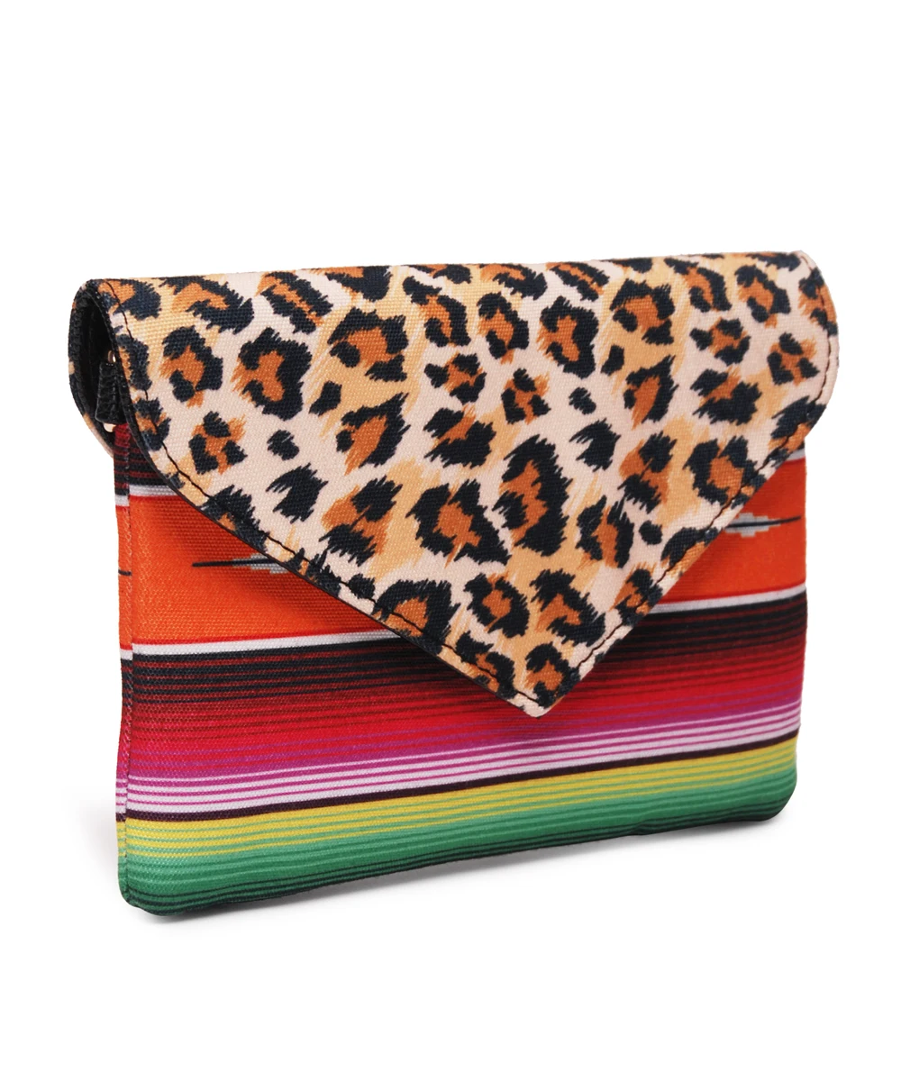 Оптовая продажа Serape леопардовая зубчатая сумка через плечо чехол косметичка со