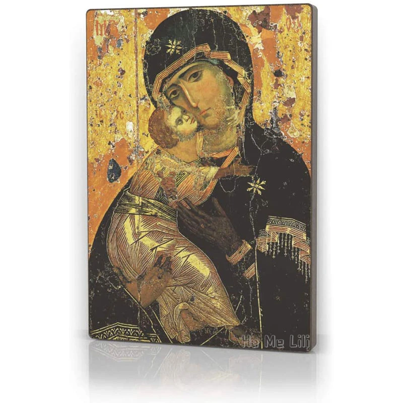 Православная икона теотоко Владимира российский религиозный холст от Ho Me Lili