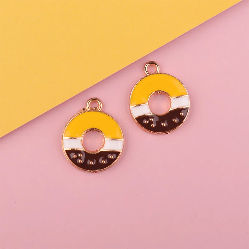 10 шт./лот пончик конверт звезда Торт эмаль шармы модные ювелирные изделия серьги