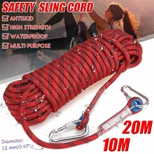 10/20M 12mm Professional Rock Climbing Cord Outdoor Hiking Rope High Strength Safety Sling Cord Rappelling Rope Equipment Tools