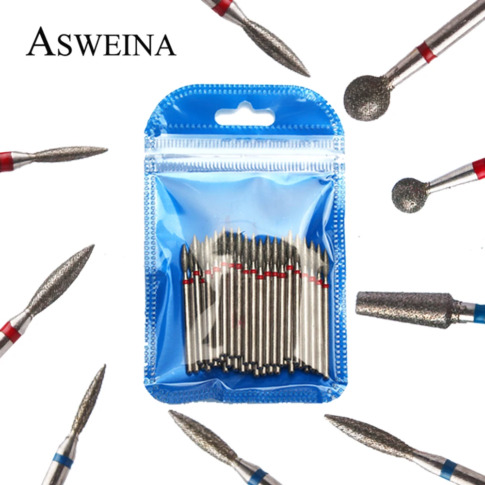 

50 шт. набор сверл для ногтей алмазные маникюрные пилки роторные фрезы для электрической машины Гель-лак для удаления заусенцев инструменты для ногтей