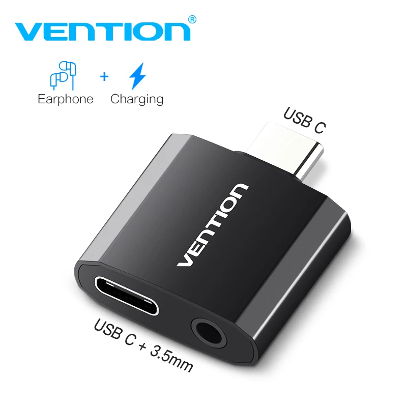 Адаптер для наушников Vention с USB C на 3 5 мм зарядное устройство аудиоразъемом типа